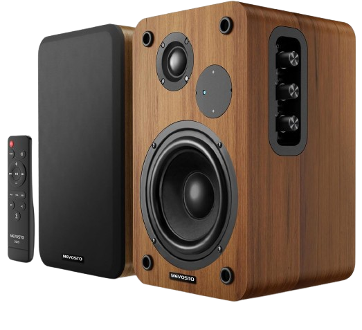 Active Bookshelf Speakers 36W RMS - BT 5.4 Wireless Speaker