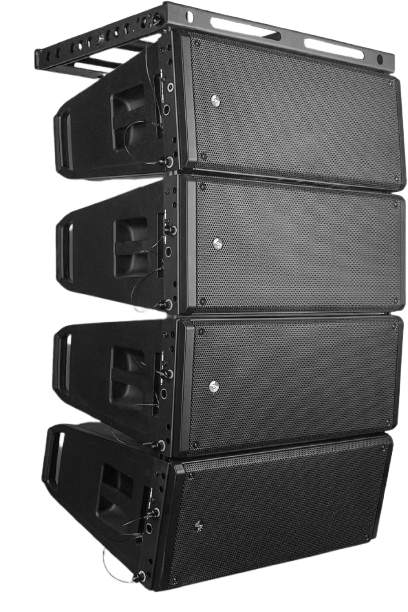 Line Array Speaker System with Four Dual 10-inch Line Array Speakers